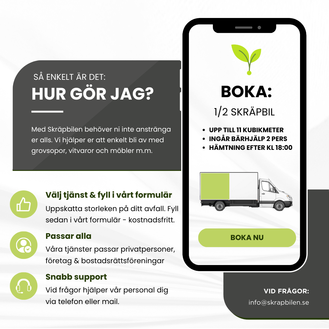 Boka Garagetömning med Skräpbilen i Sverige - Snabbt och Bekvämt